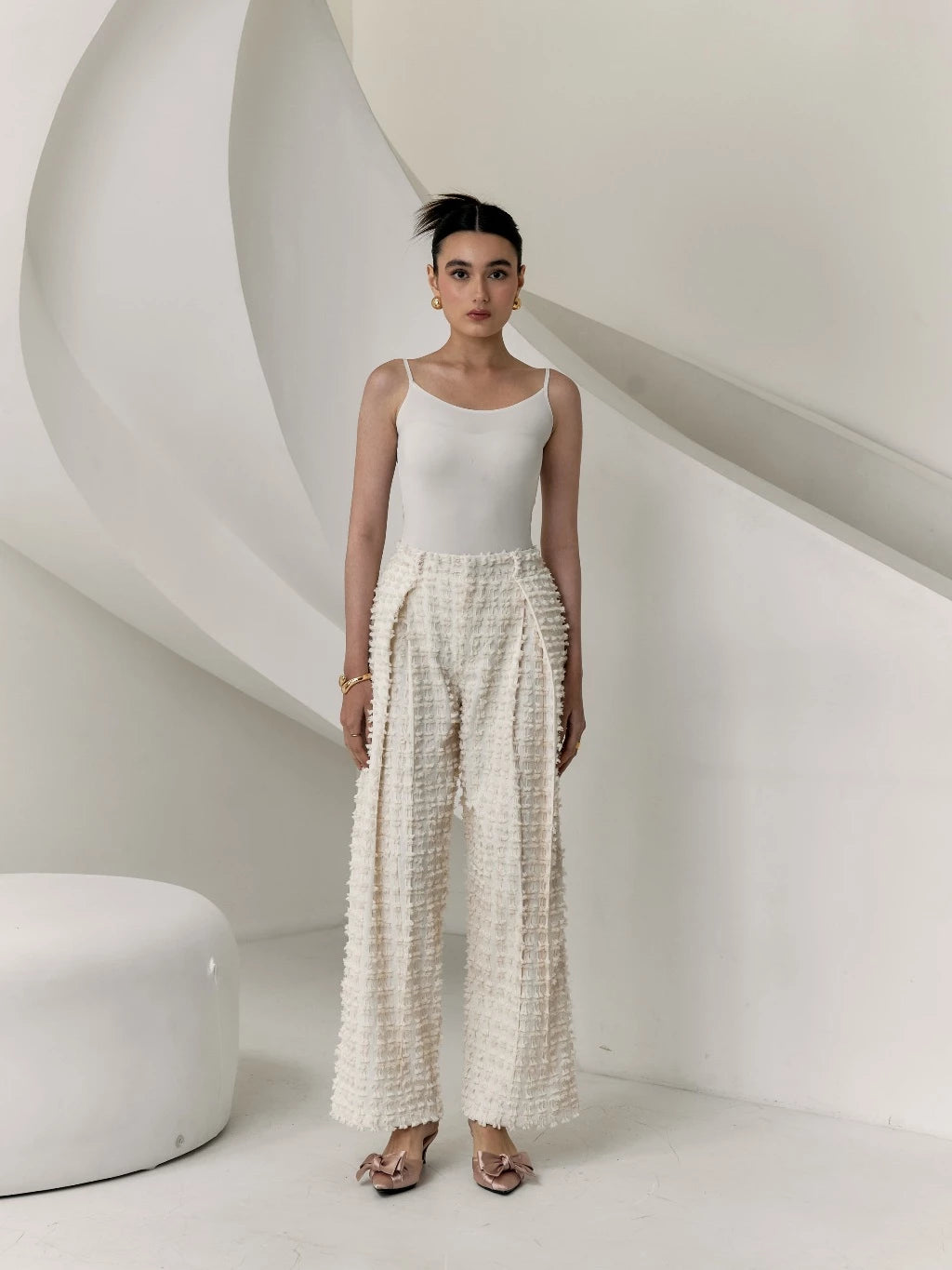 Aloe Pants Tenun Bulu Ivory - Mine