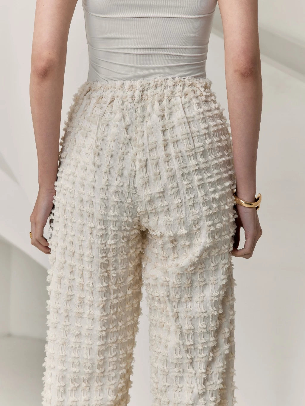 Aloe Pants Tenun Bulu Ivory - Mine