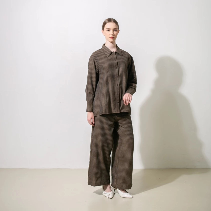 Beat Slit Shirt Brown - Tuff Puff