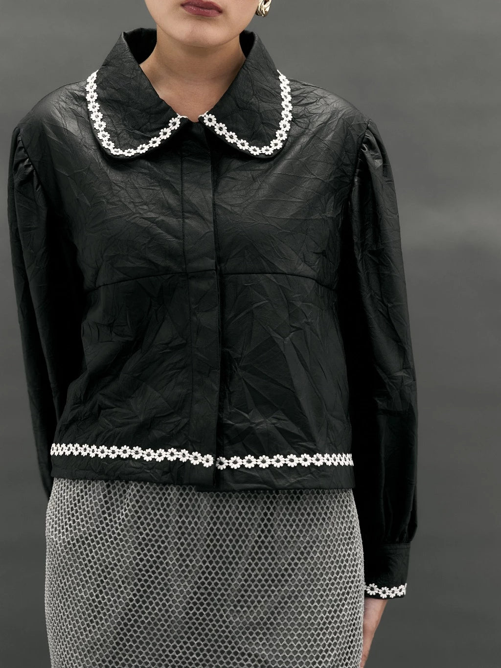 Evelyn Faux Leather Jacket - Mine