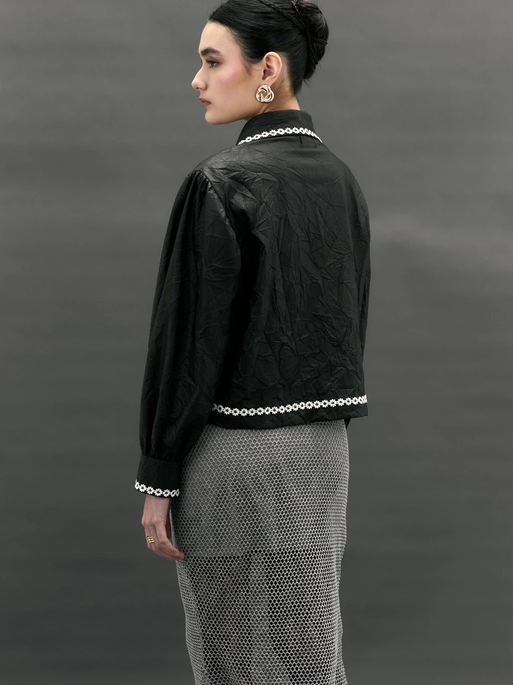 Evelyn Faux Leather Jacket - Mine