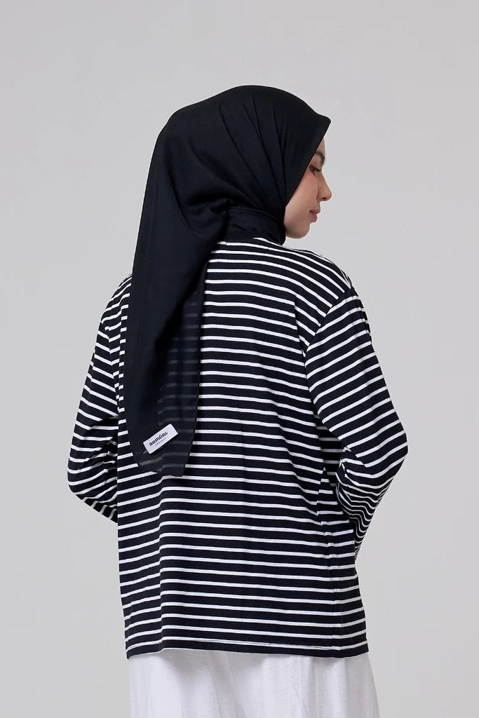 Ribbon Long Shirt ST Black - Aumone