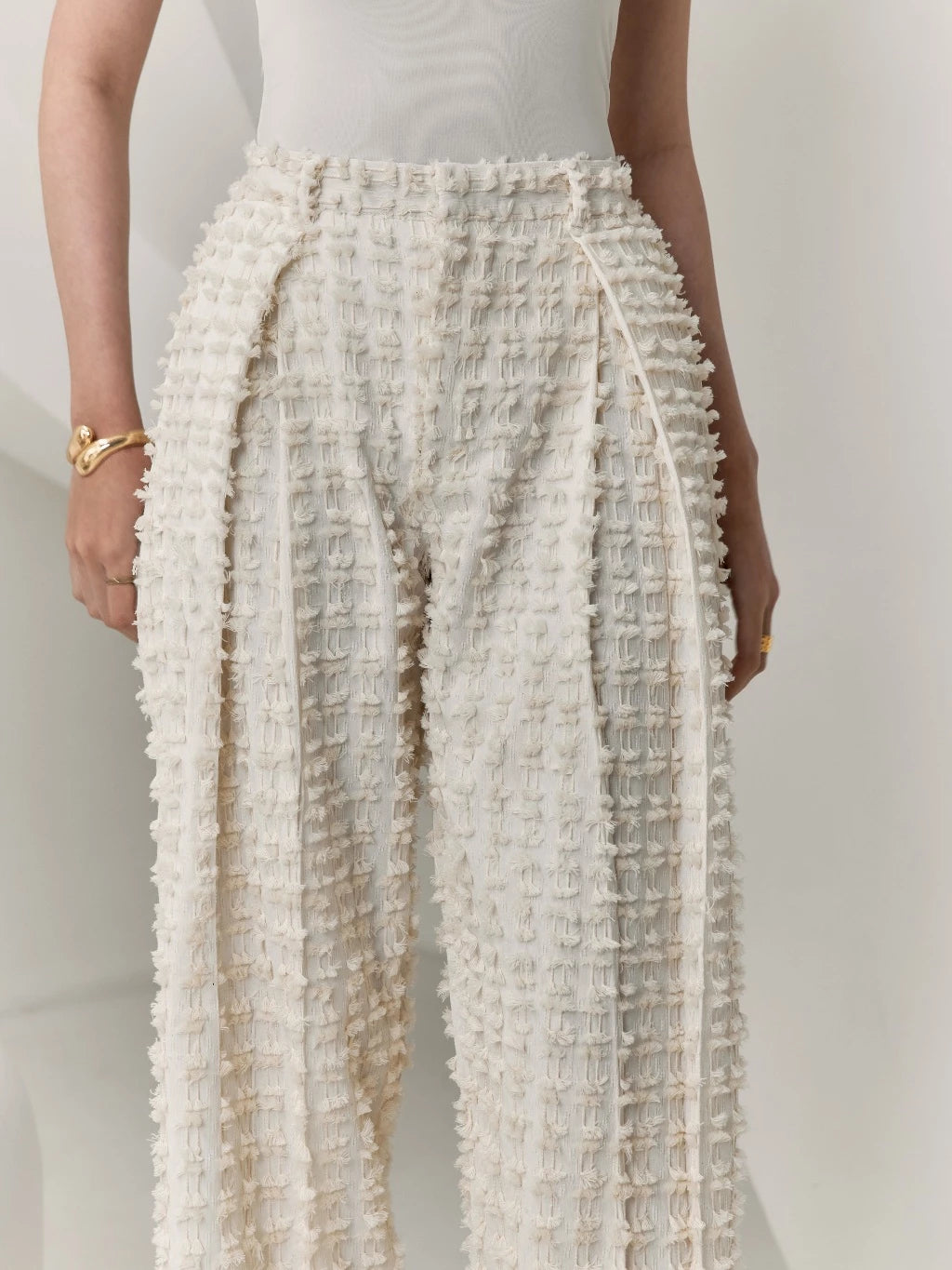 Aloe Pants Tenun Bulu Ivory - Mine