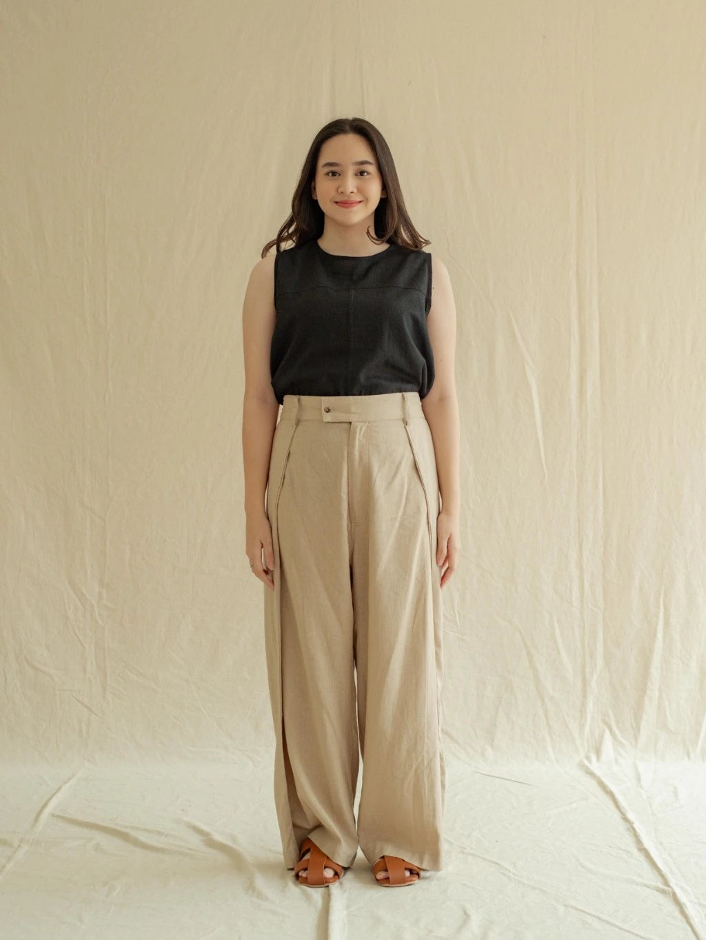 Katagi Double Pleated Pants - Labuan Linen Wear