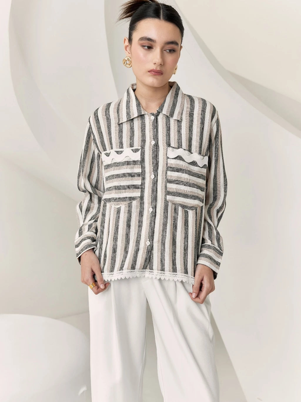Naura Shirt Stripes - Mine
