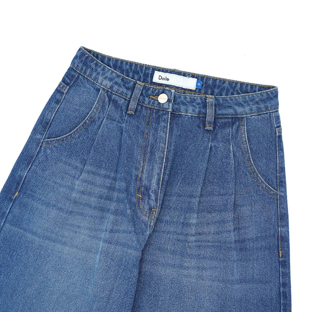 Emily Wide Pants Blue Tint Wash - Daile