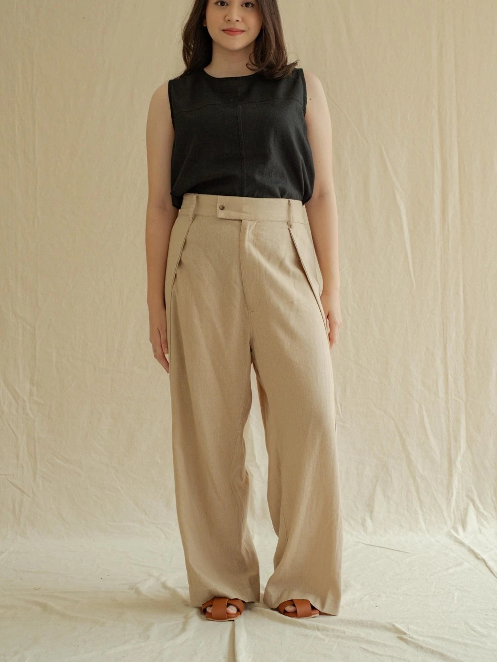 Katagi Double Pleated Pants - Labuan Linen Wear