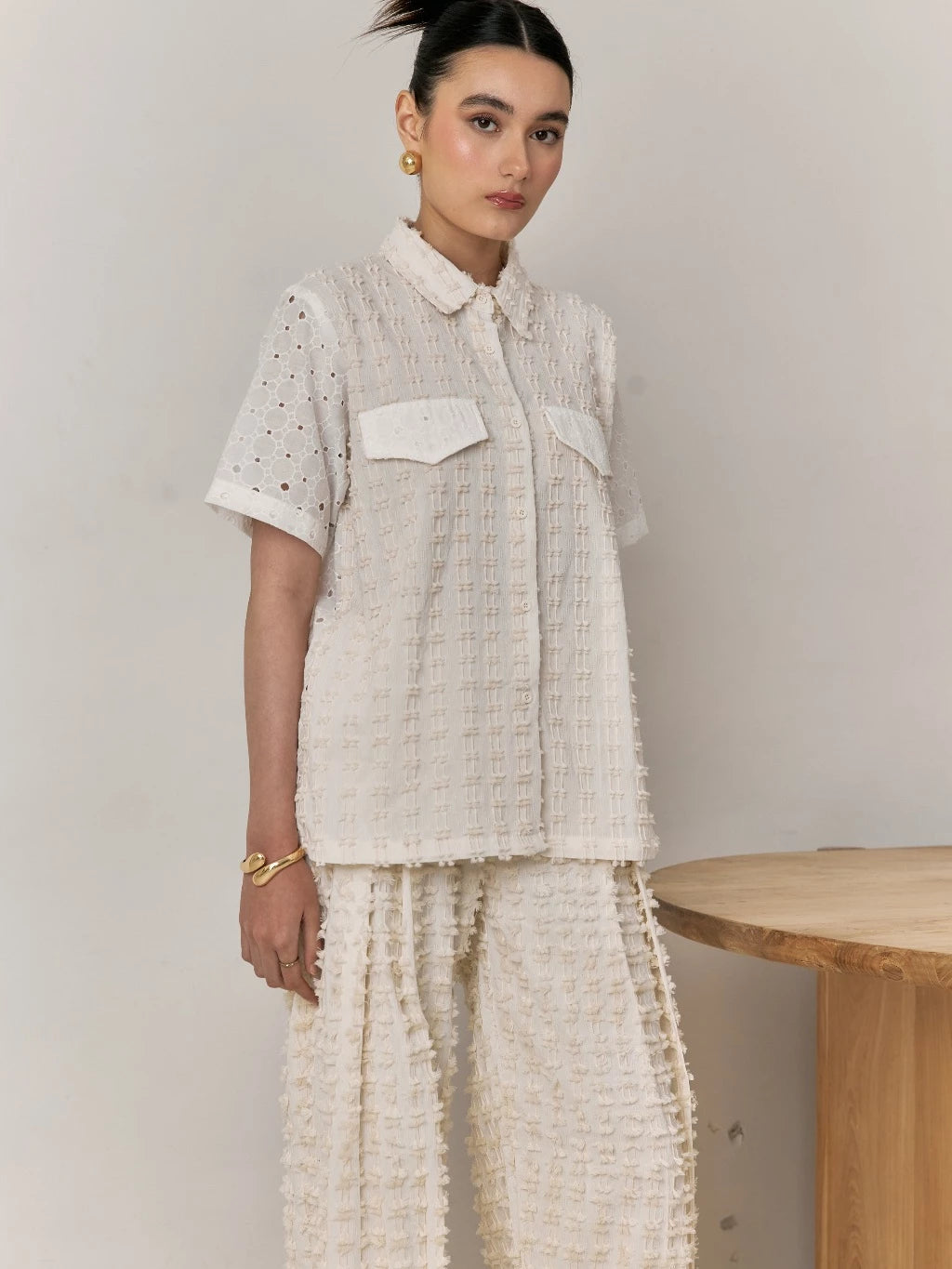 Zoe Shirt Tenun Bulu - Mine