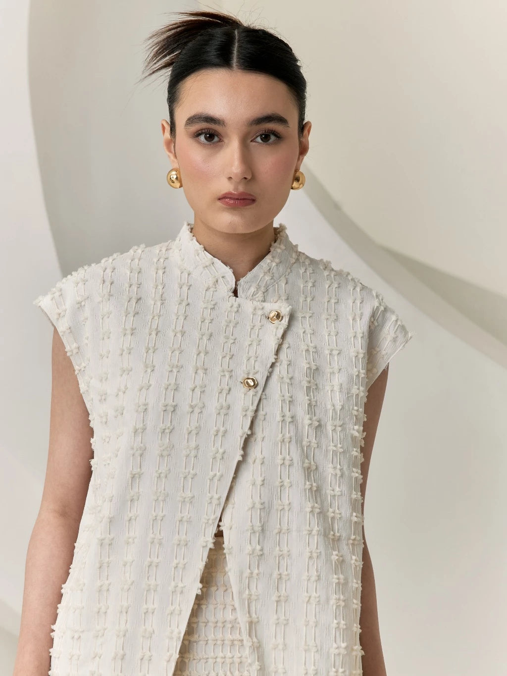 Peony Top Tenun Bulu - Mine