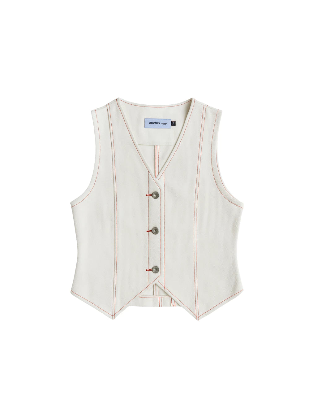 Orlin White Denim Vest Top White - The Auctus