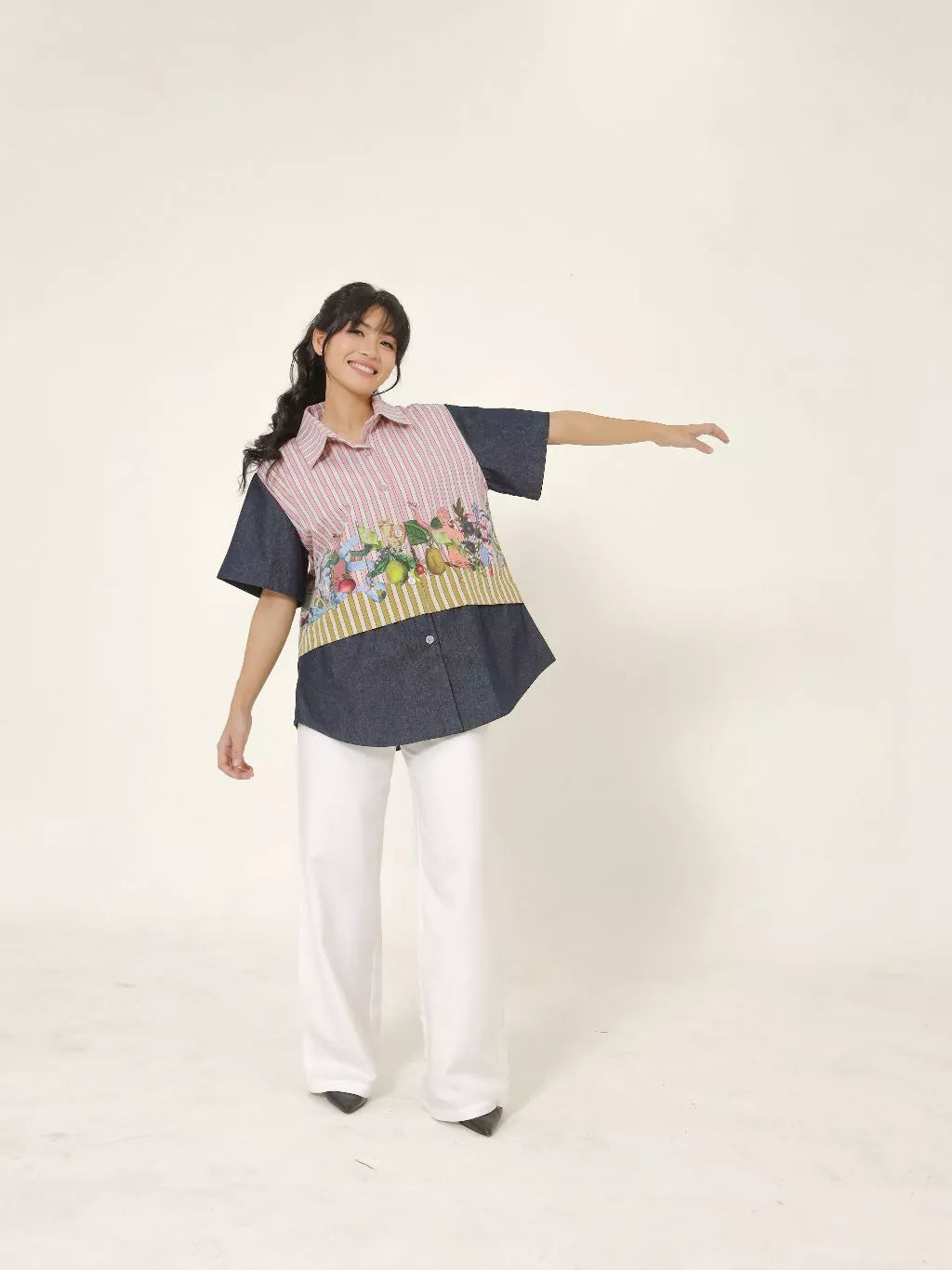 Lore Denim Shirt Adult Short Sleeve - LR Studio