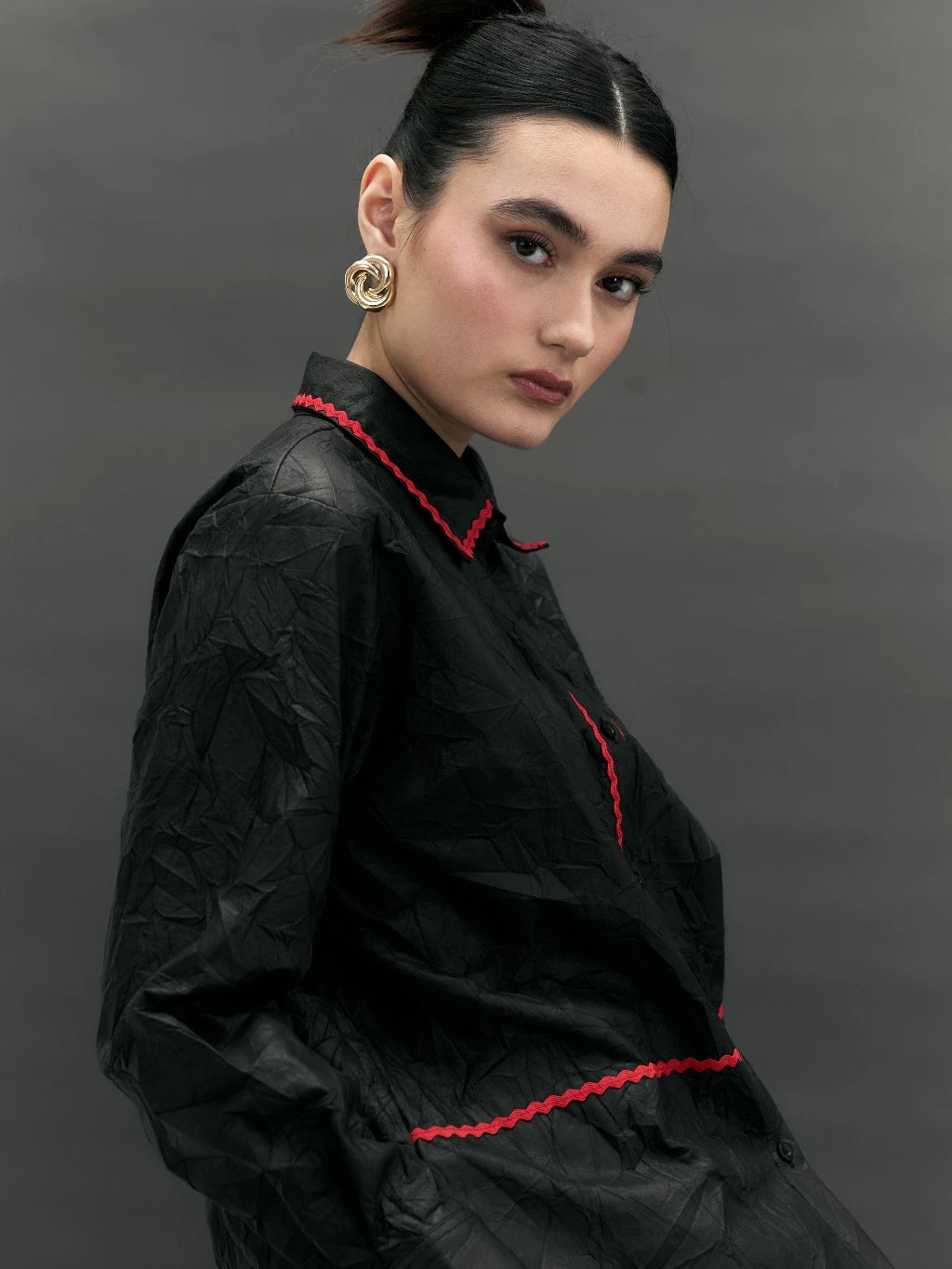 Emily Faux Leather Jacket - Mine