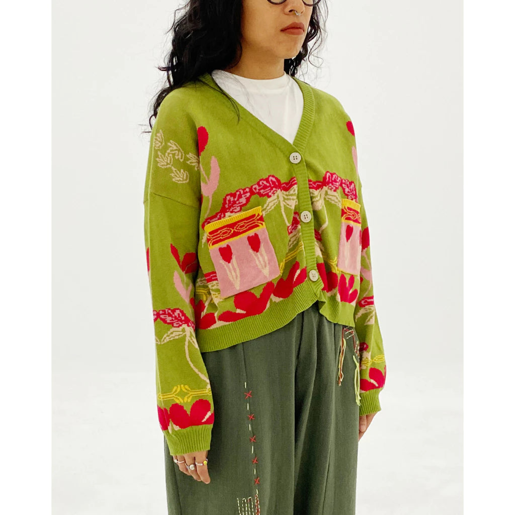 Poppy Cardigan Green - Earth Major