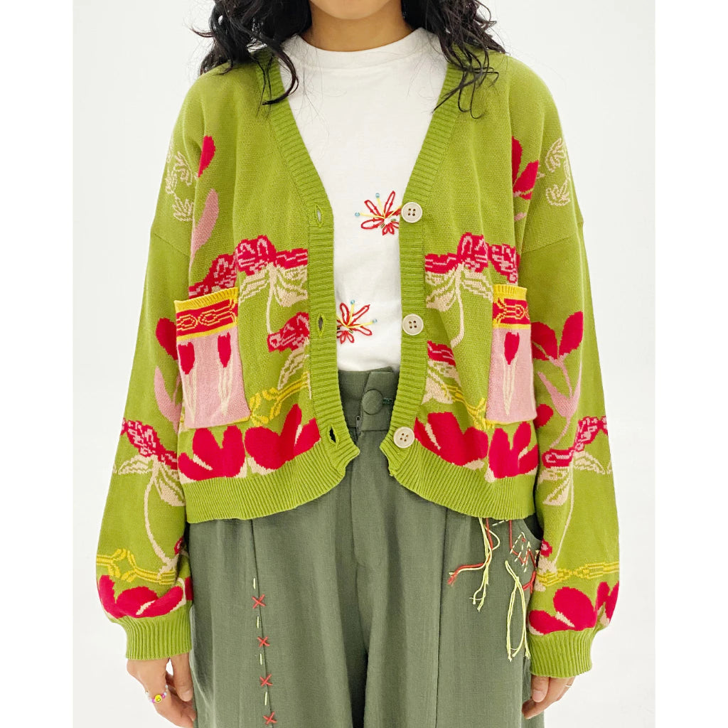 Poppy Cardigan Green - Earth Major