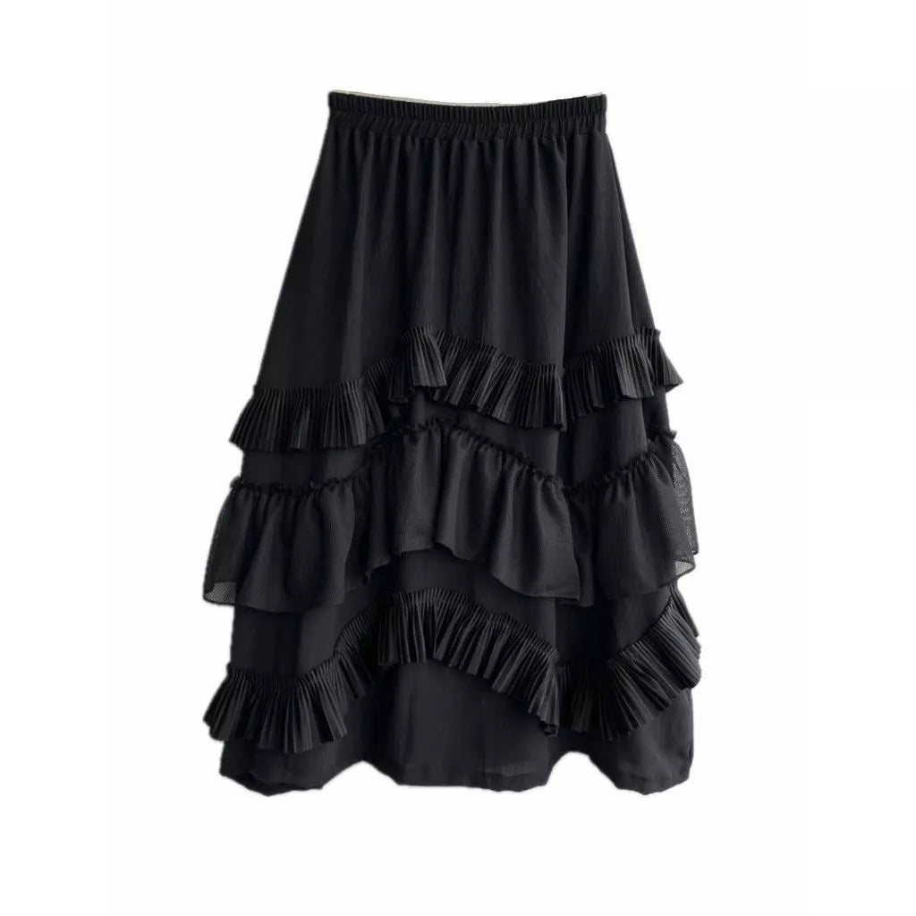 Triple Frill Charcoal Skirt - Mannquin Plastic