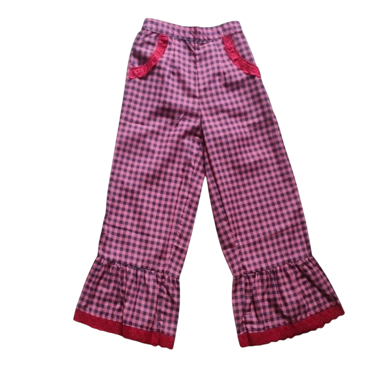 Gingham Ruffle Pants - Saya Saya