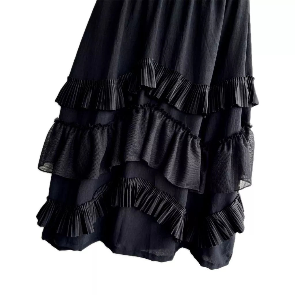 Triple Frill Charcoal Skirt - Mannquin Plastic