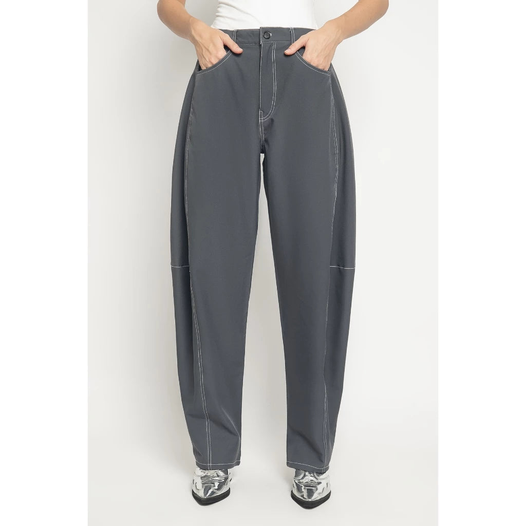 Bailey Barrel Leg Pants Grey - Alexalexa