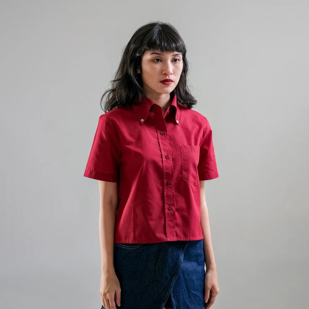 Asher Basic Shirt Maroon - Ambra La Moda