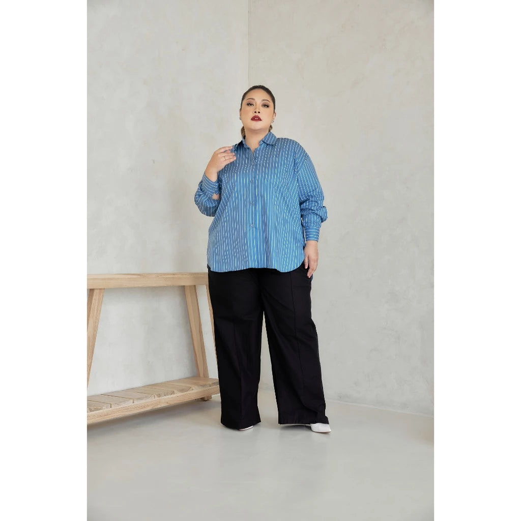 Mine Kind - Stuart Jumbo Shirt Blue Stripes - Mine