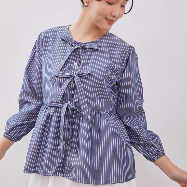 Ribbon Blouse Stripes - Vintage House