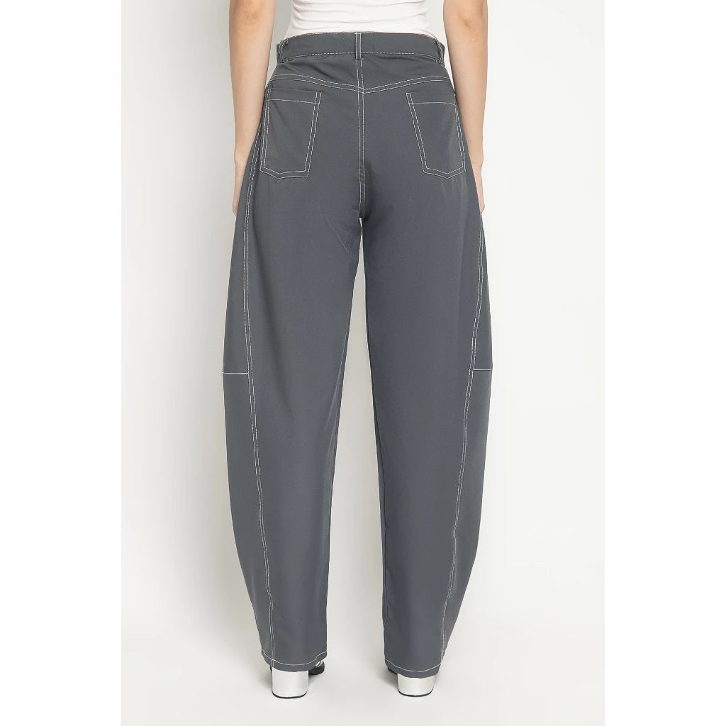 Bailey Barrel Leg Pants Grey - Alexalexa