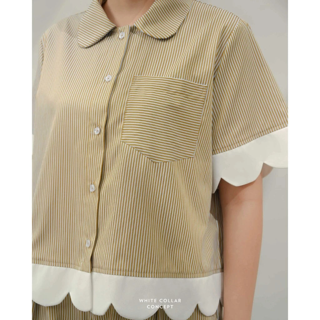 Octa Top Cinnamon Stripe - White Collar Concept