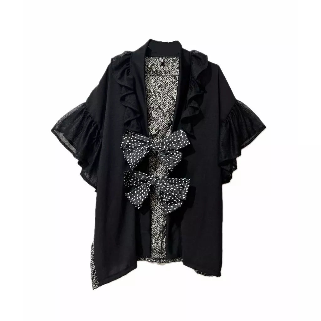 Pansy Smocked Kimono Black - Mannequin Plastic