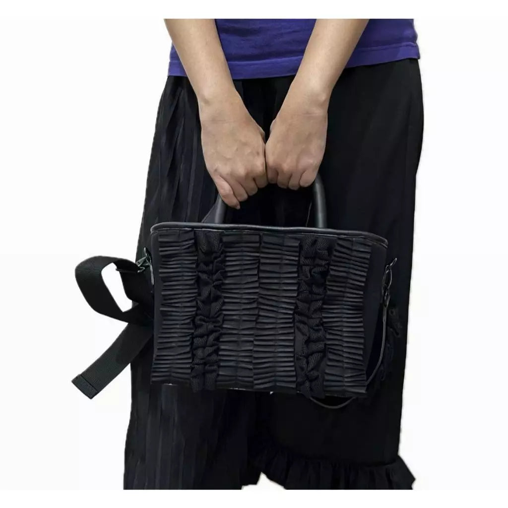 Medium Neoprene Double Frill Bag Black - Mannequin Plastic