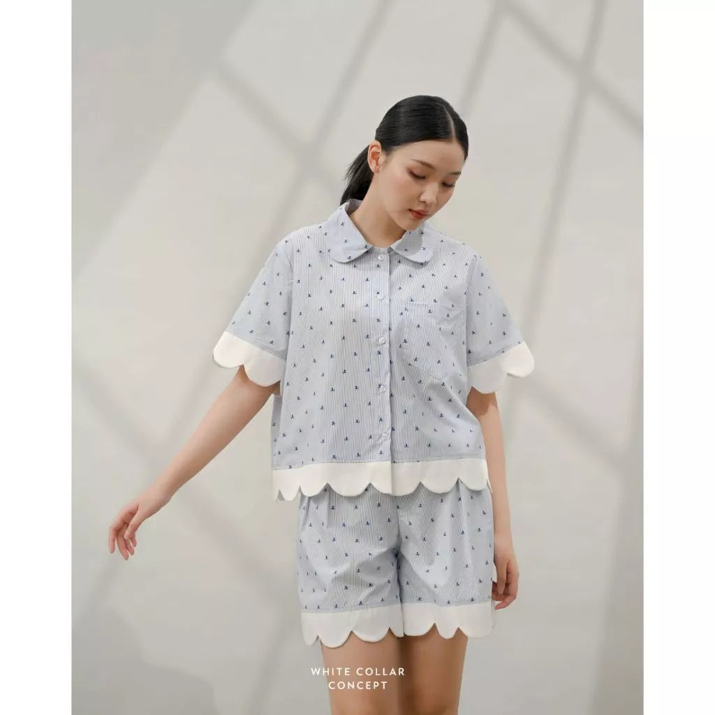 Octa Short Stripe Blue - White Collar Concept