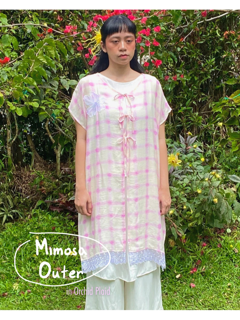 Mimosa Outer In Orchid Plaid - Numana