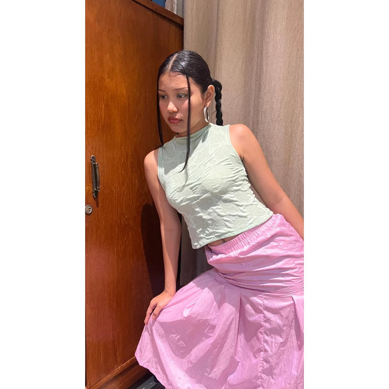 High Neck Mint Top - Ryuryu
