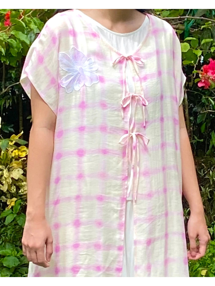 Mimosa Outer In Orchid Plaid - Numana