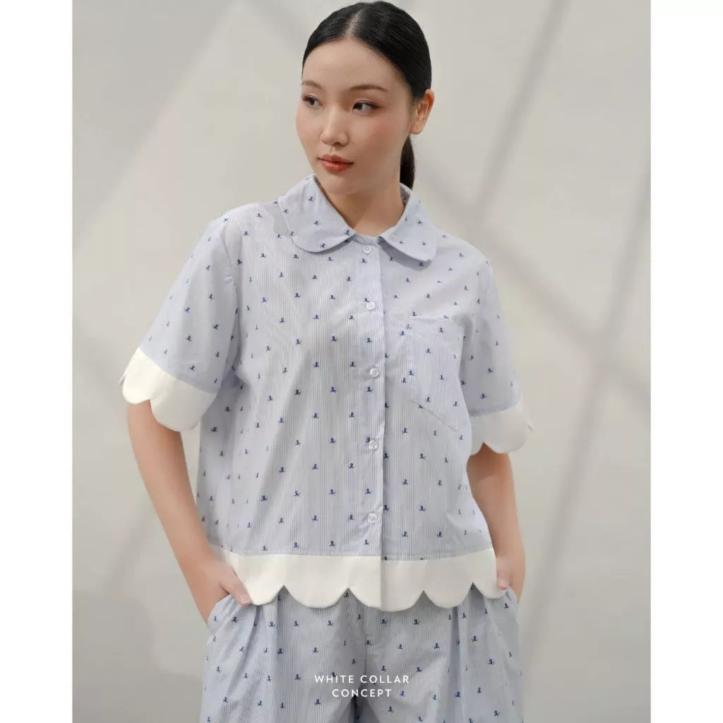 Octa Top Stripe - White Collar Concept