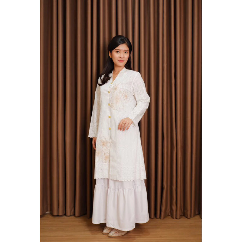 Raya Collection 2025 - Baju Kurung White - Nuansa Sedia Kala