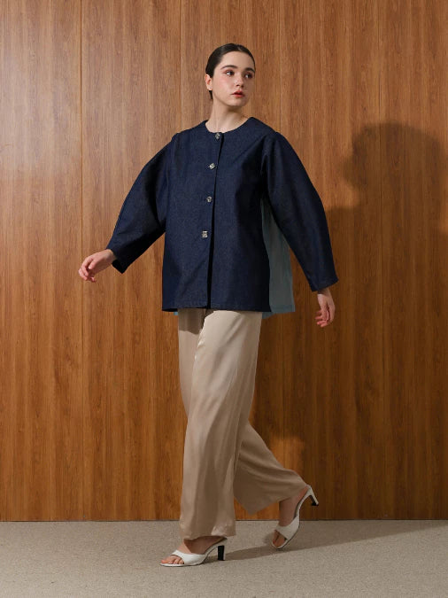 Marinho Sheer Outer Blue Denim - LR Studio