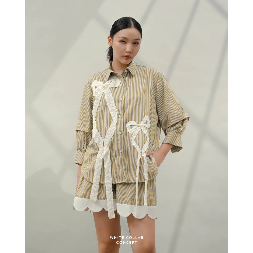 Bow Shirt -  White Collar Concept