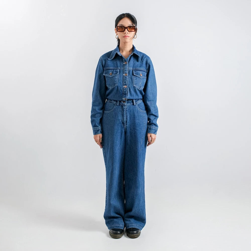 Mandy Jumsuit Denim Dark Blue - Ambra La Moda