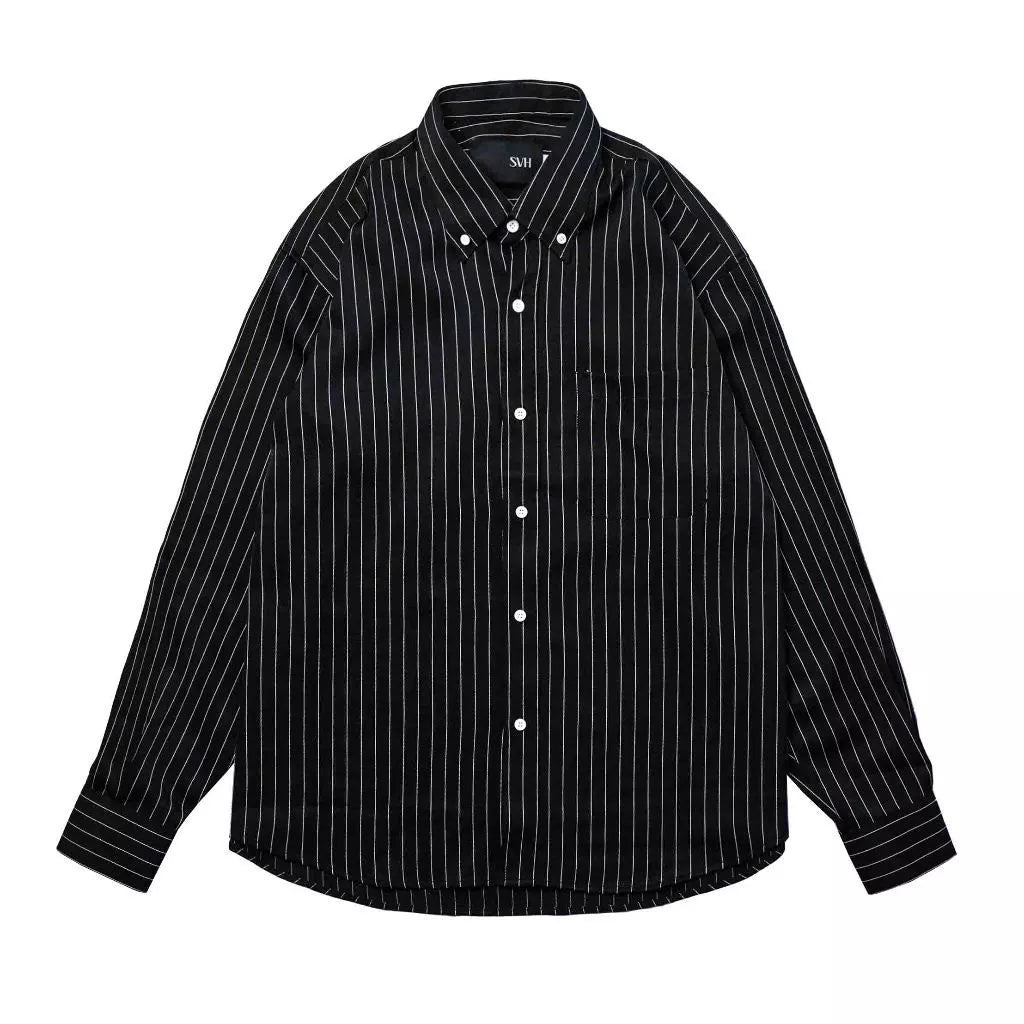 Stripe Longsleeve Shirt Black Striped - SVH Official