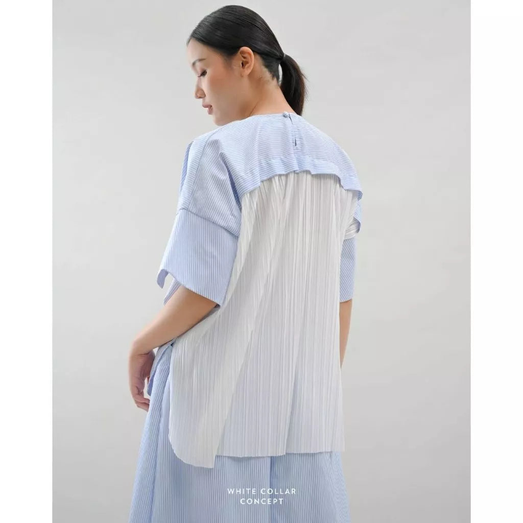 Byul Top Blue Stripe - White Collar Concept