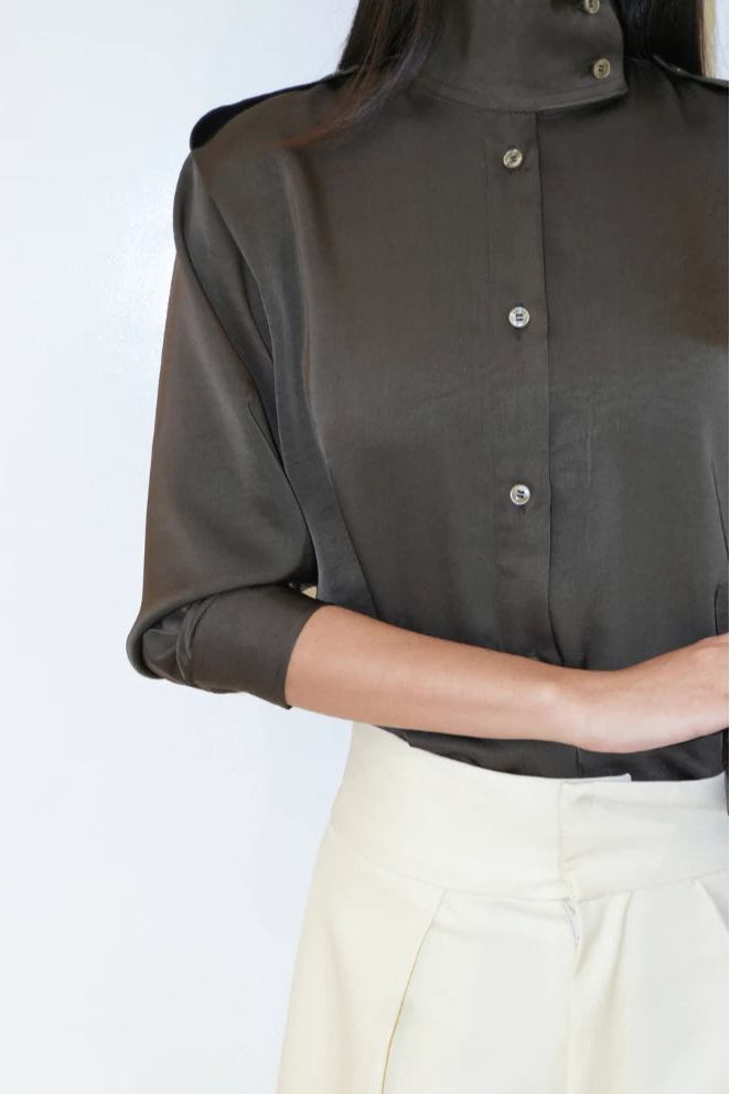 High Collar Top Toffe - LR Studio