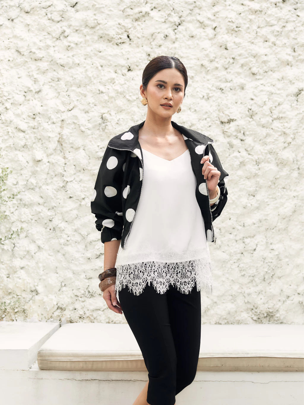 Dottie Jacket Polkadot Black - Mine