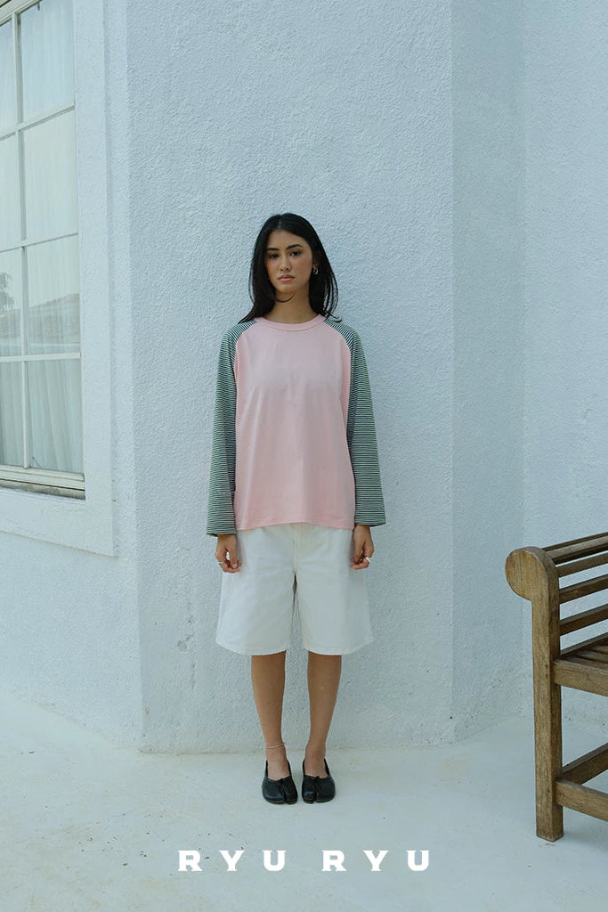 Moiro Raglan Tee In Pink - Ryuryu