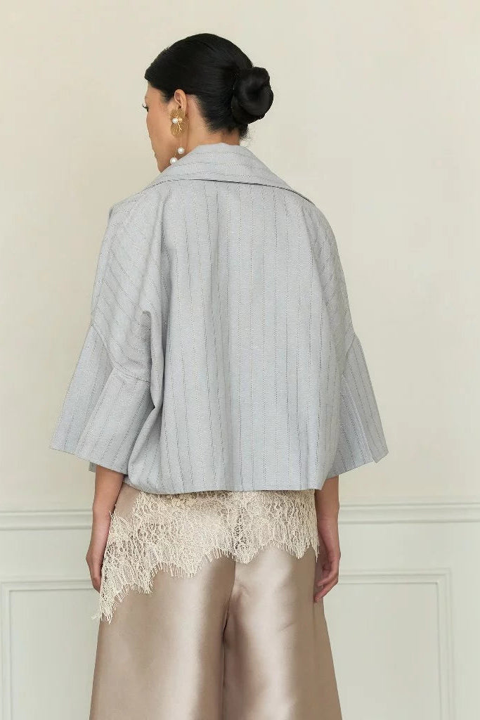 Oscar Embroidery Jacket Denim - Mine