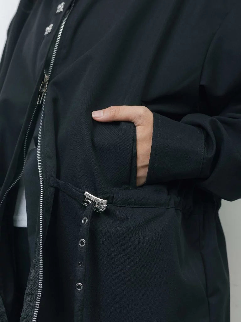 Studded Work Jacket Black - Wad Studio