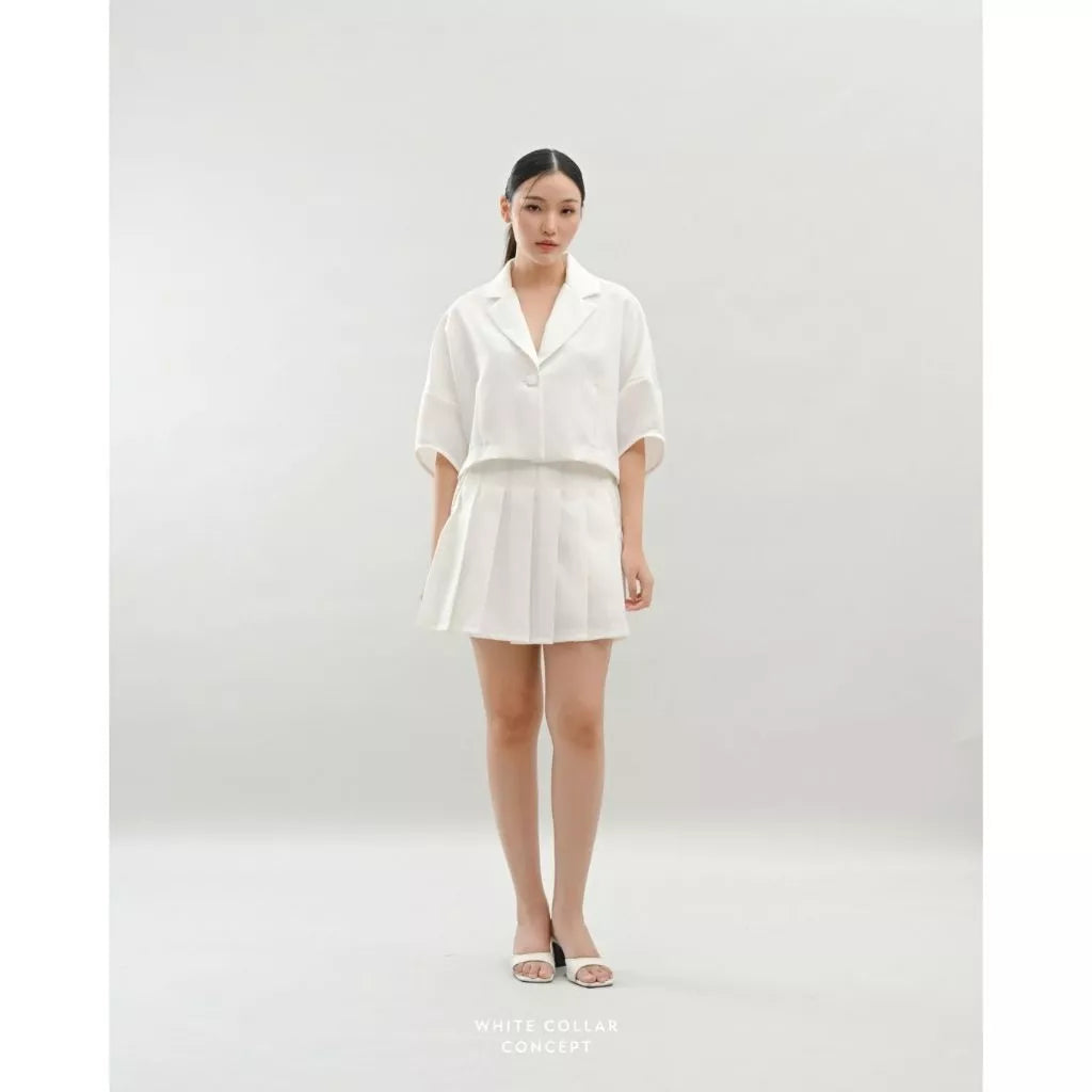 Soleil Crop Jacket - White Collar Concept