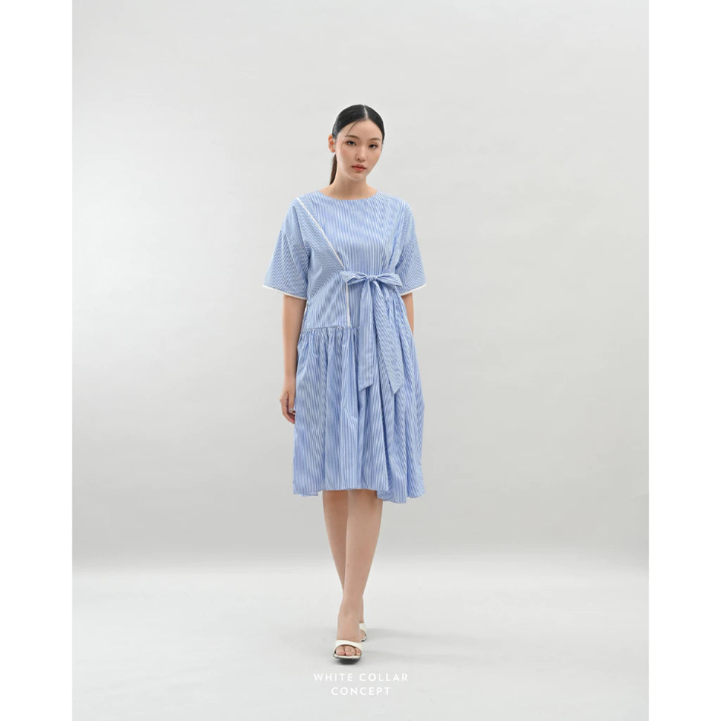 Elaine Dress Blue - White Collar Concept