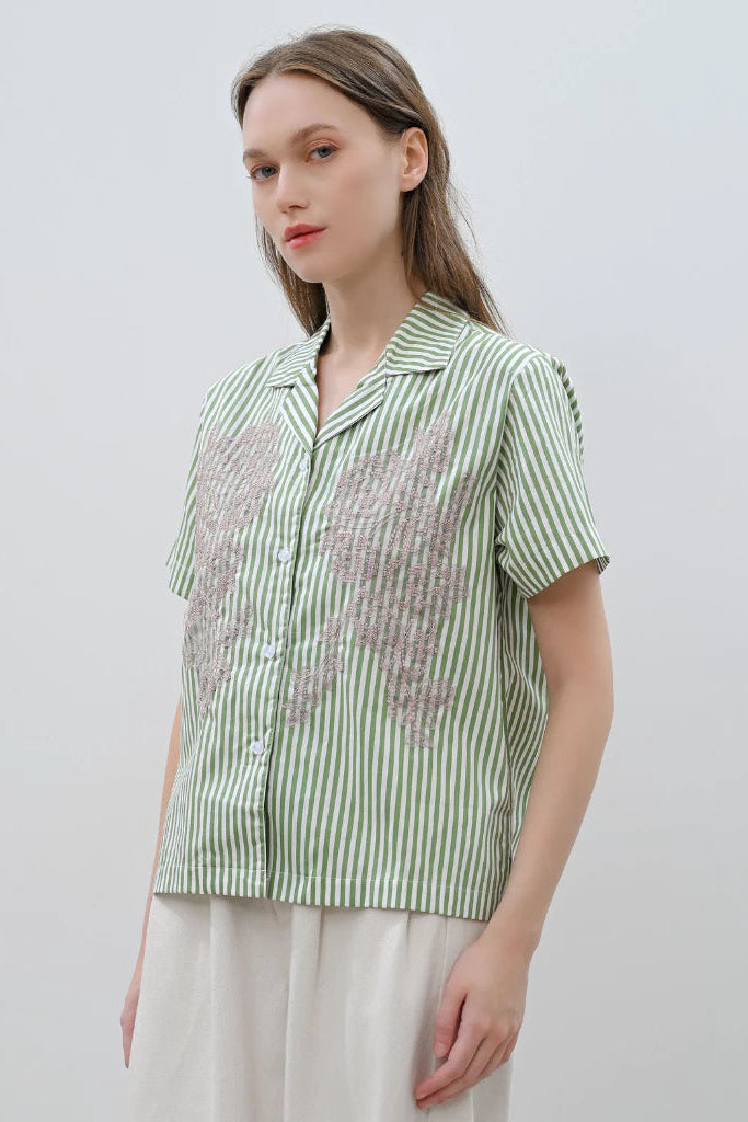 Flora Shirt Green - Alexalexa