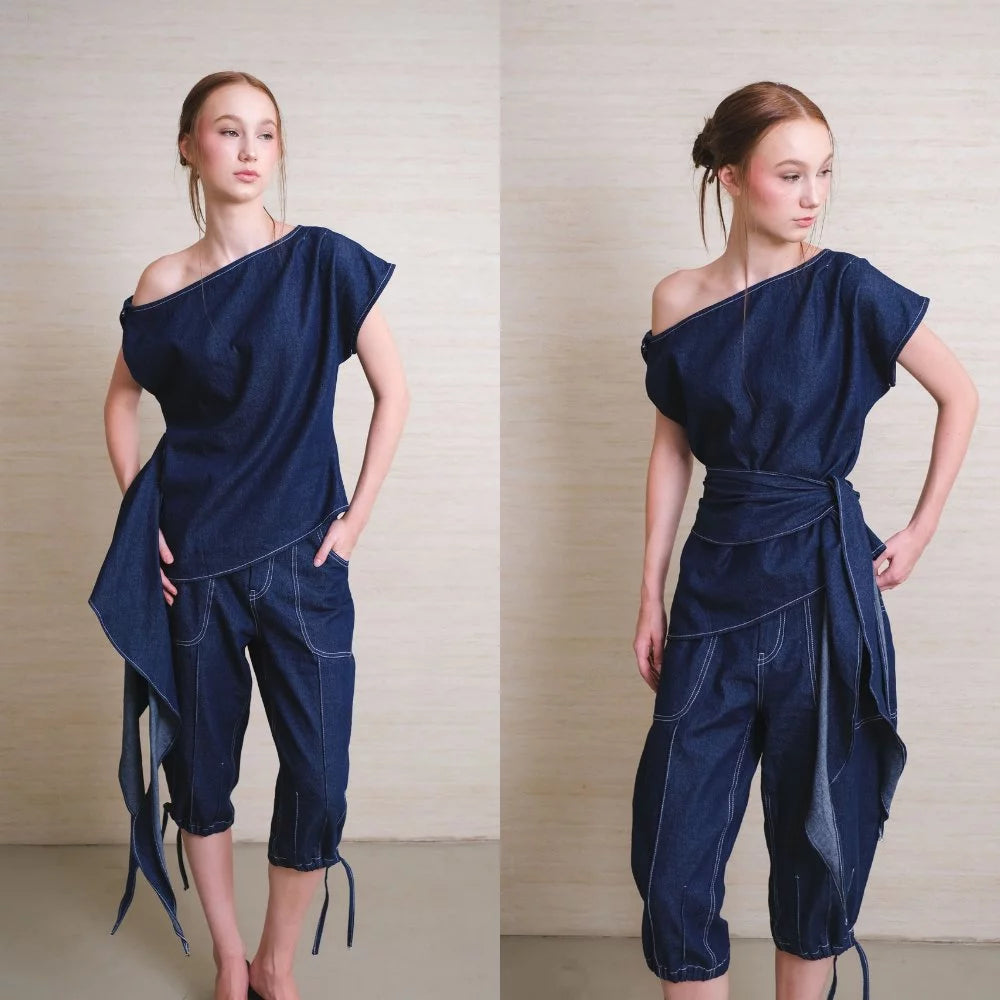 Sabine Top Navy - Jinzu