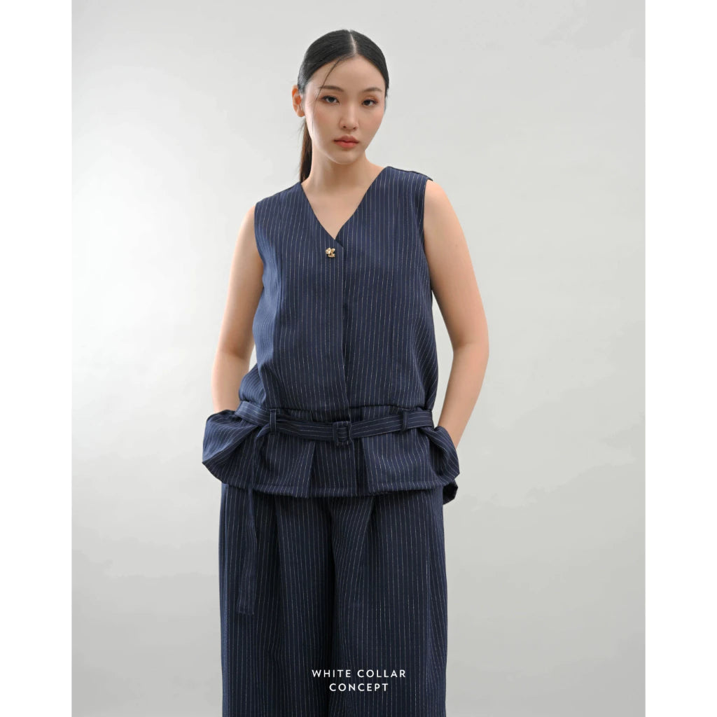 Oslo Top Stripe - White Collar Concept